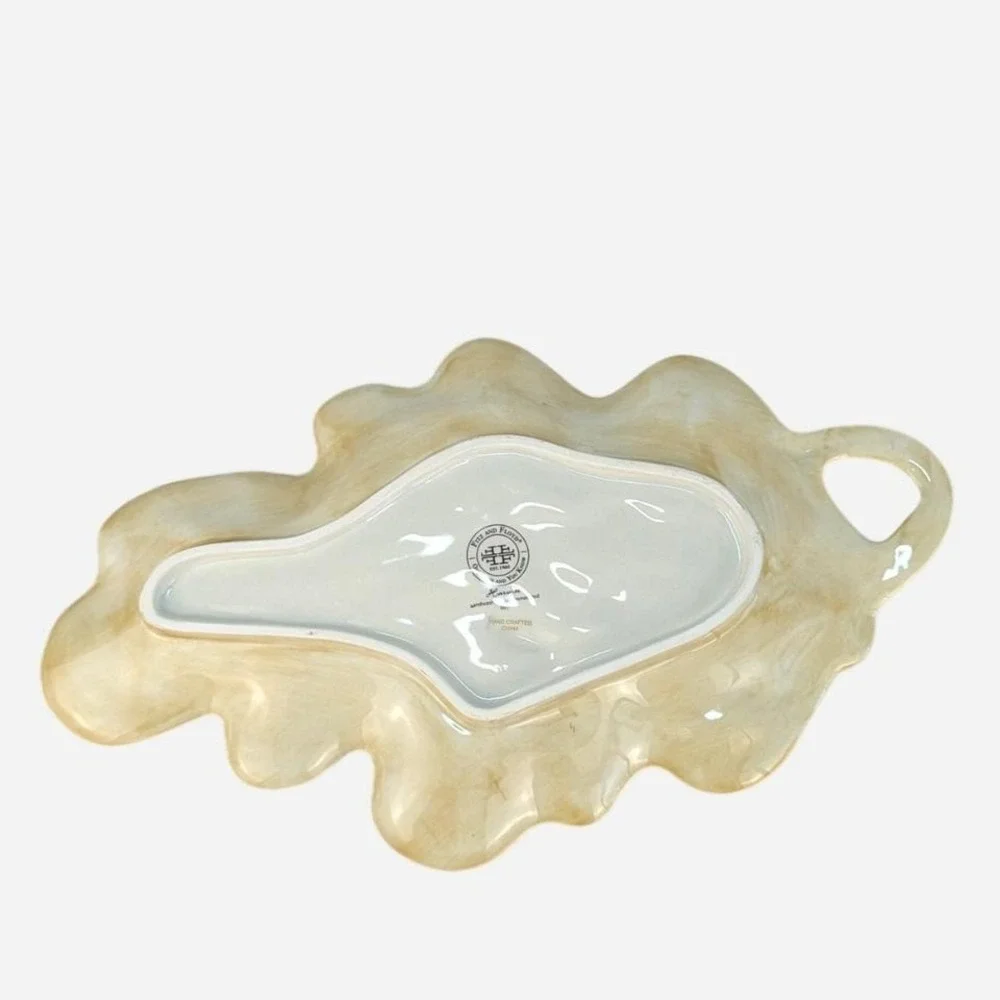 Fitz and Floyd Harvest Leaf Tray Earthenware Fall Autumn Serving Dish